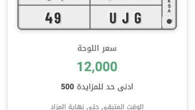 لوحه مميزه رقم ثنائي 49 بمزاد ابشر